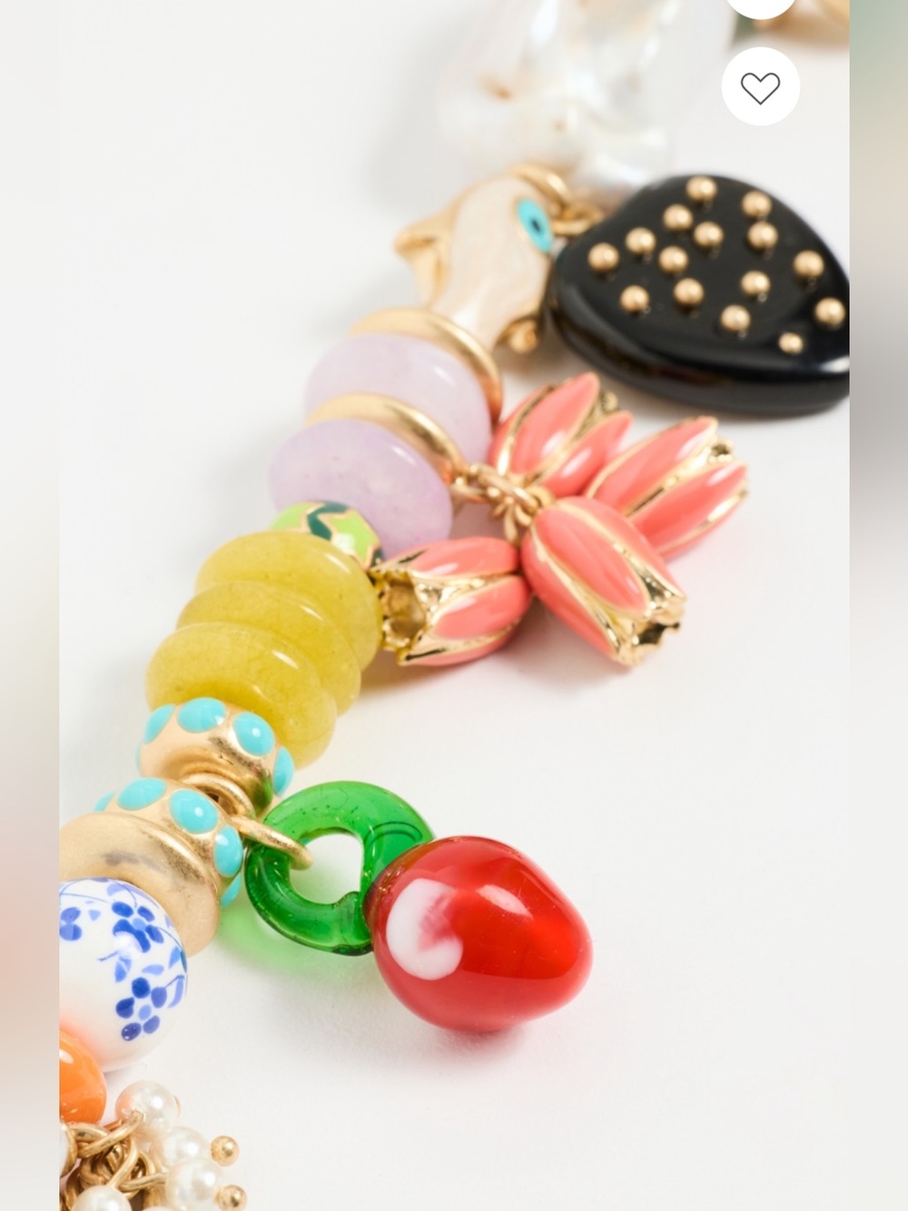 Clare V Colorful Beaded Charm Necklace - Multicolor - Picture 3 of 5